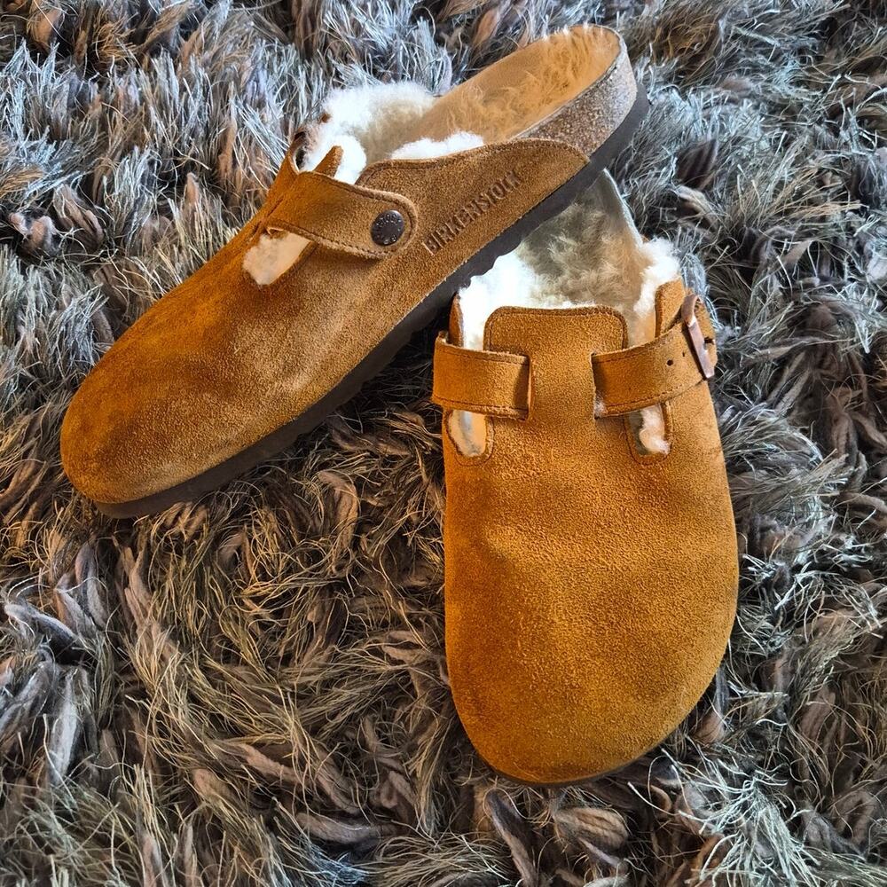 Birkenstock Boston Shearling Clogs in Ming/Natural Size 9/9.5 - Picture 5 of 6